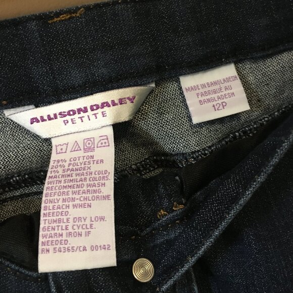 Vintage Allison Daley Stretchy Waist Mom Dark Blue Jeans - Picture 9 of 16